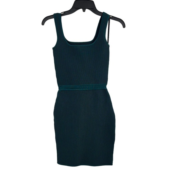 Dress The Population Green Sleeveless Ribbed Bodycon Dress Size XS new